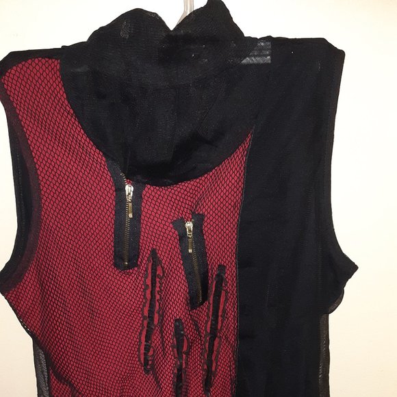 High mock neck black and red tunic - Picture 1 of 4